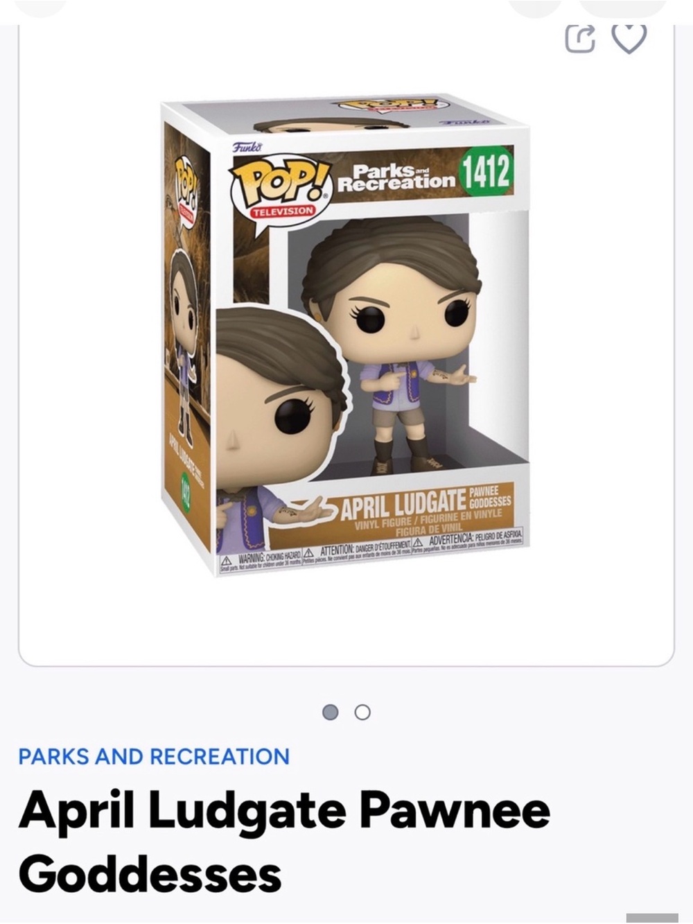 Funko Pop! Parks and Recreation April Ludgate Vinyl Figure — Purple Outfit- 1412